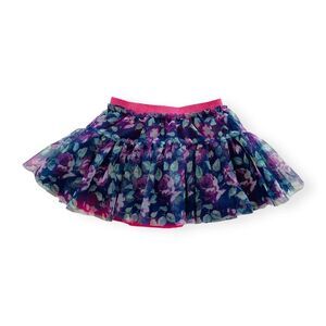 Cherokee Baby Girls Navy, Pink, and Green Floral Tutu Skirt Size 18 Months